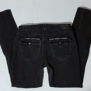 True Religion Jeans Skinny Black with Crystal Zipper Size 32